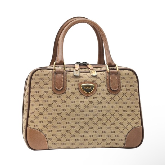 Gucci Tan and Brown Satchel Boston Bag EUC - Picture 1 of 10